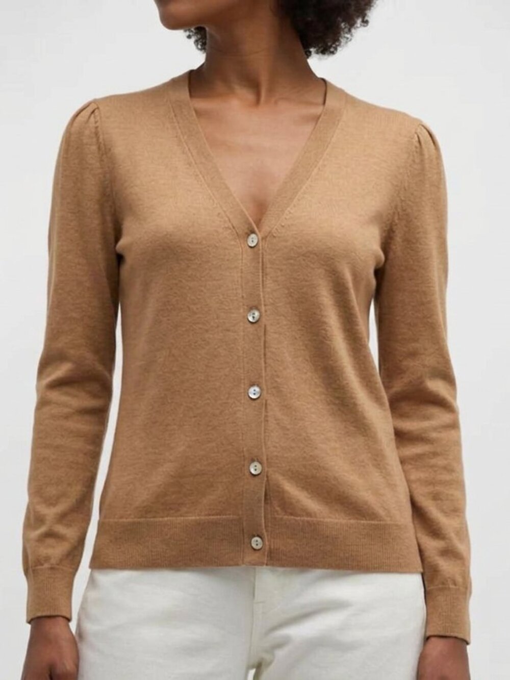 Lord & Taylor 100% Merino Wool Cardigan Size XL in Tan - Picture 2 of 9